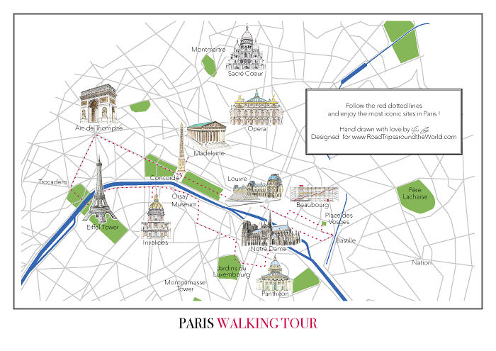 I Created A Walking Tour Map Of Paris To Help You Discover All The Most Iconic Landmarks Of The City
