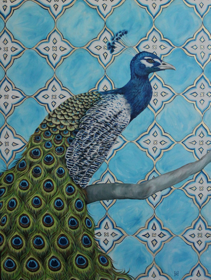 The Debonair Peacock- Original Acrylic Paint On Canvas