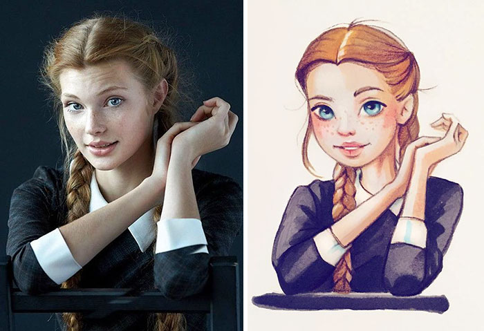 Russian Artist Draws Chic Portraits-cartoons Of Celebrities