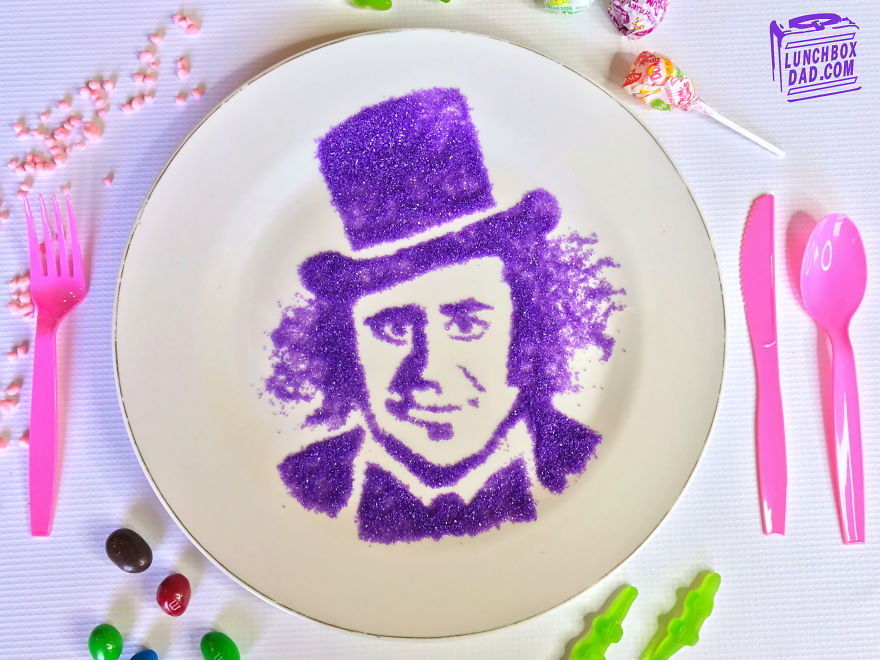I Make Portraits Out Of Sugar Sprinkles To Surprise My Kids In The Morning