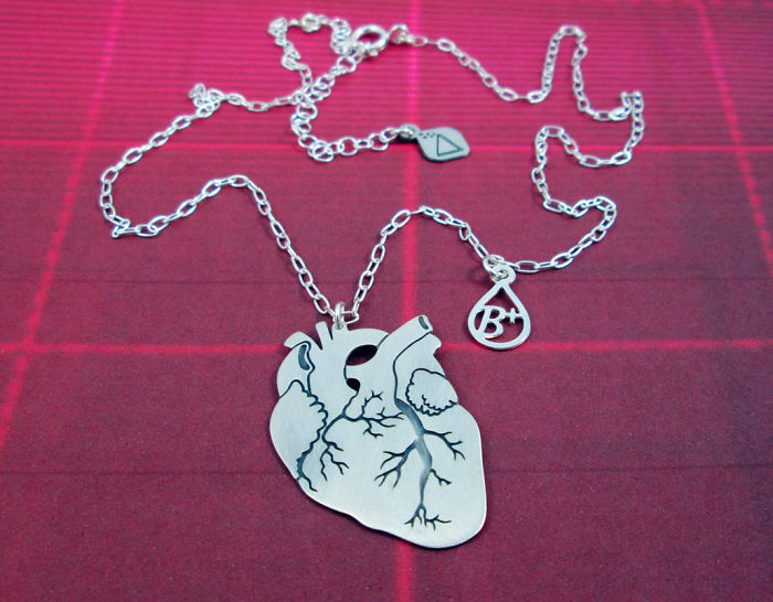Anatomical Heart With Blood Type Drop