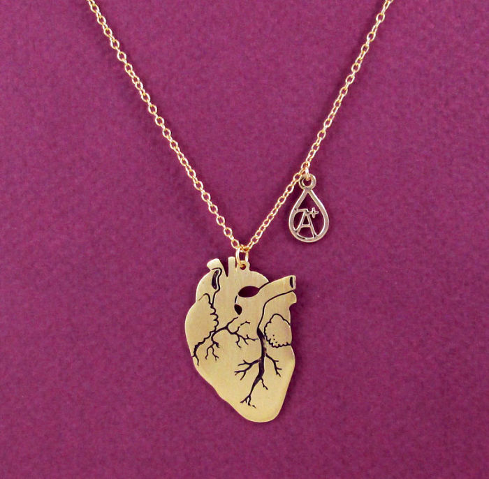 Anatomical Heart With Blood Type Drop