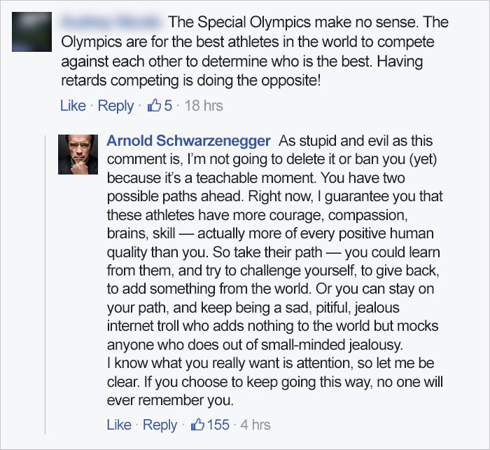Arnold Schwarzenegger Brutally Destroys Troll Who Mocked Special Olympics, Wins The Internet