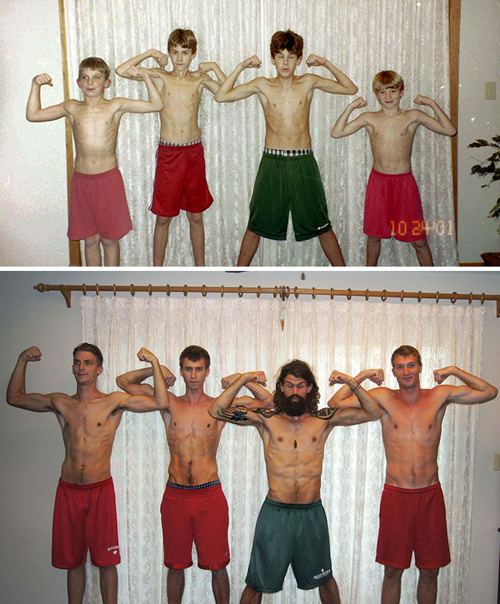4 hermanos antes y ahora