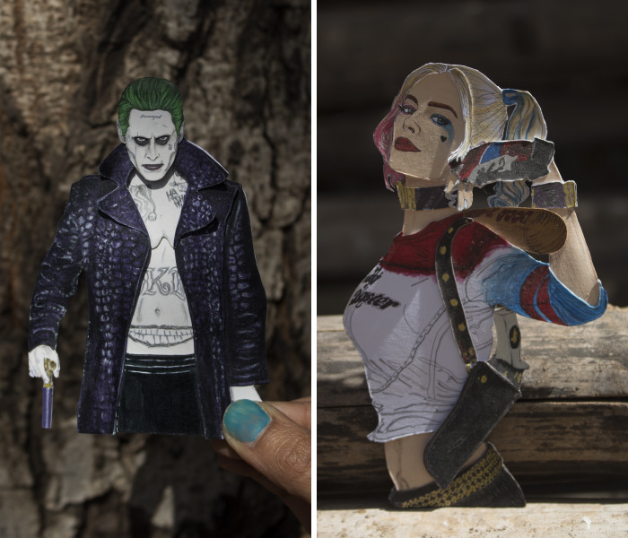 We Have Created Hand Painted Paper-Cut Characters Of Suicide Squad