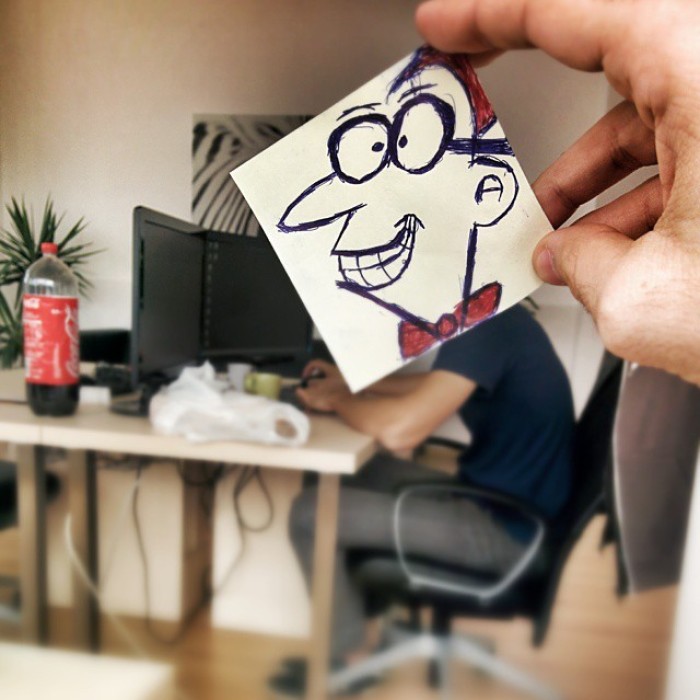 I Reimagined My Colleagues With New Famous Faces Using Sticky Notes