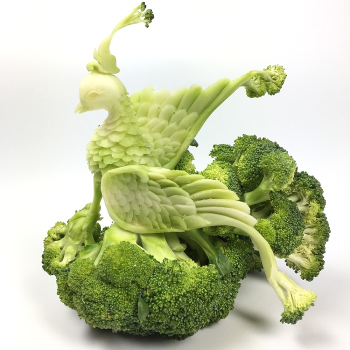Beautiful Broccoli Carvings By Daniele Barresi