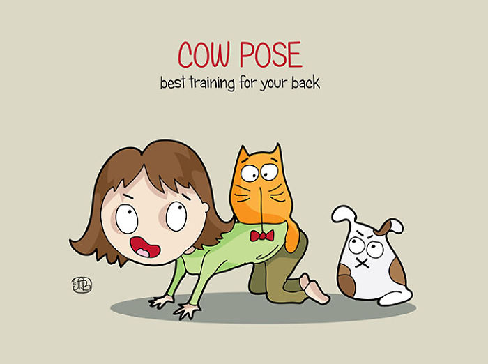 Yoga With Pets Explained Through Fun Comics