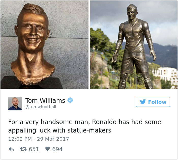 Cistiano Ronaldo Statue Fail