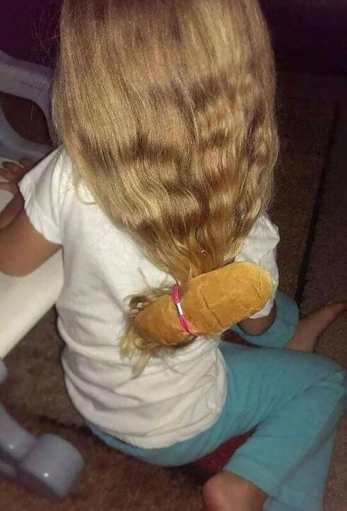 Dad Put Daughter's Hair In A Bun...