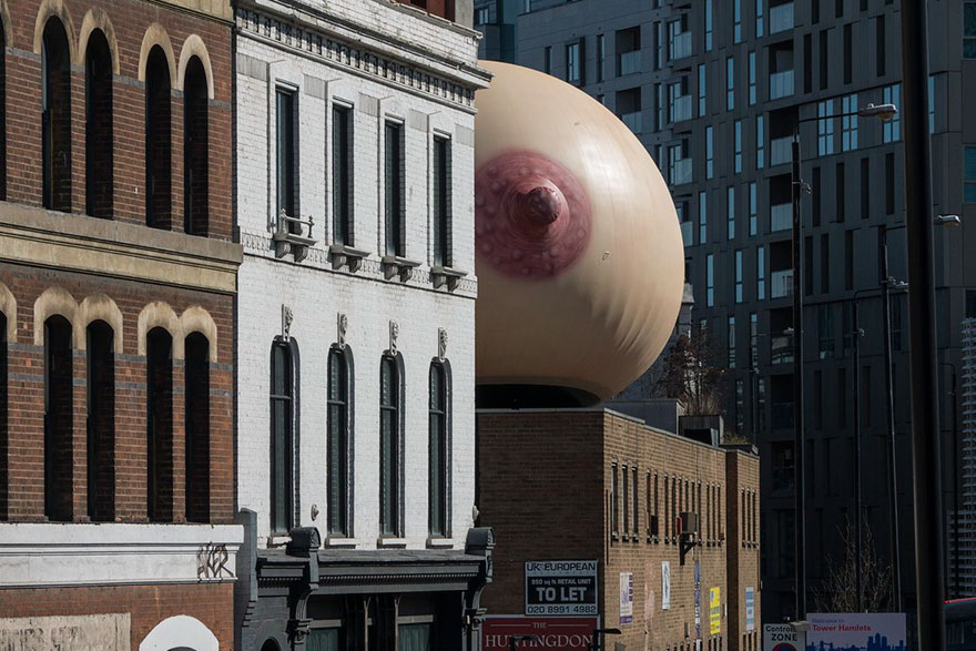 People Can't Take Their Eyes Off A Giant Boob That Appeared In London To Make A Powerful Statement