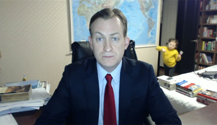 Man Tries To Give Serious BBC Interview, Forgets He Has Children