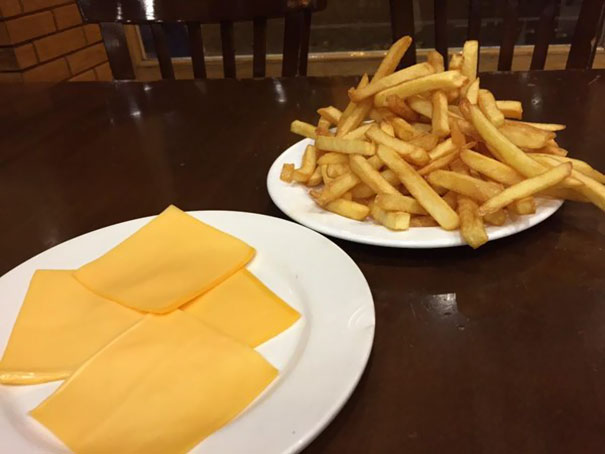 Just Ordered Chips With Cheese, Wasn't Expecting This But I Guess I Got What I Asked For