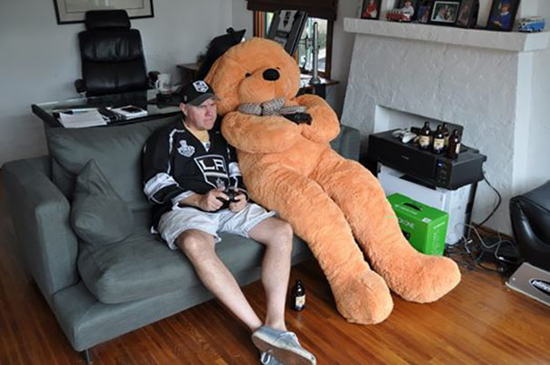 My Buddy Ordered A 1/2-Inch Solenoid Valve From Amazon, Received A 7-Foot Tall Teddy Bear. They Played Hockey On Xbox