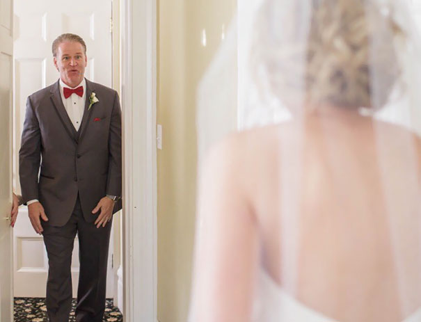 My Dad Seeing Bailey For The First Time On Her Wedding Day Was So Cute