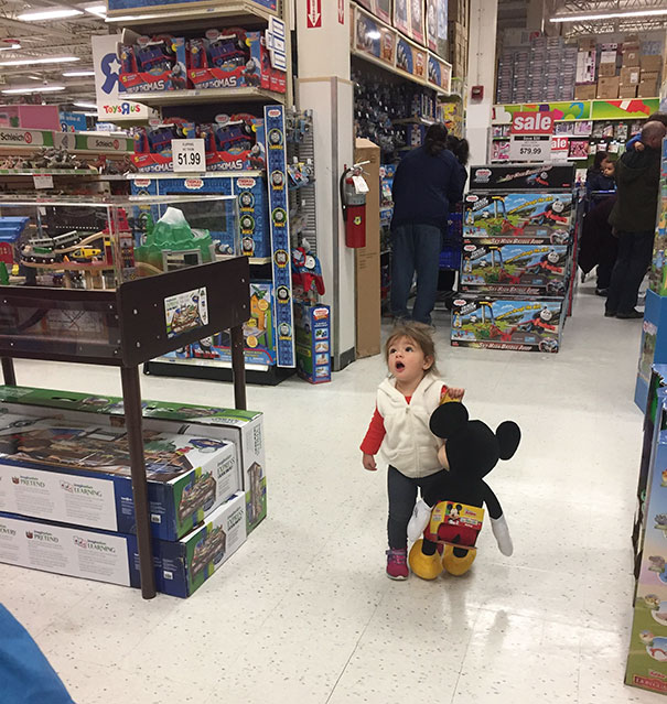Daughter's First Time In A Toy Store