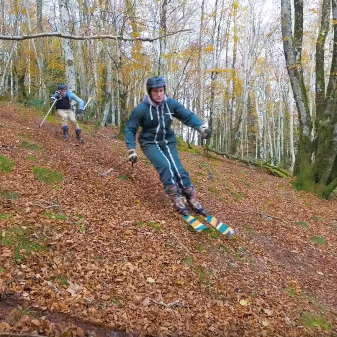Skiing On Leaves