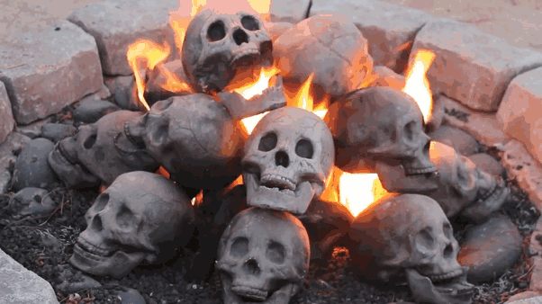 Terrifying Fireproof Human Skull Logs, Human Skull Fire Pit Logs