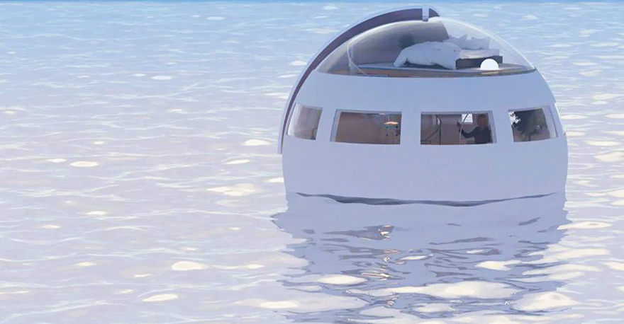Would You Sleep In This Floating Capsule Hotel That Drifts To A Desert Island By Morning?