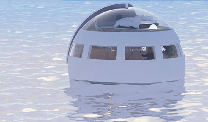 Would You Sleep In This Floating Capsule Hotel That Drifts To A Desert Island By Morning?