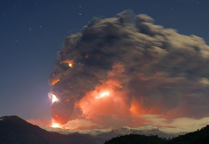 Eruption Of The Cordon Caulle, Chile. This Was Taken From Antillanca Mountain