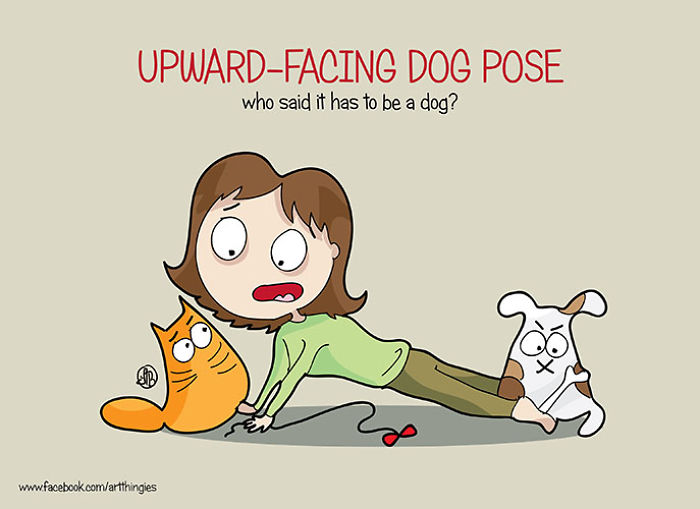 Yoga With Pets Explained Through Fun Comics