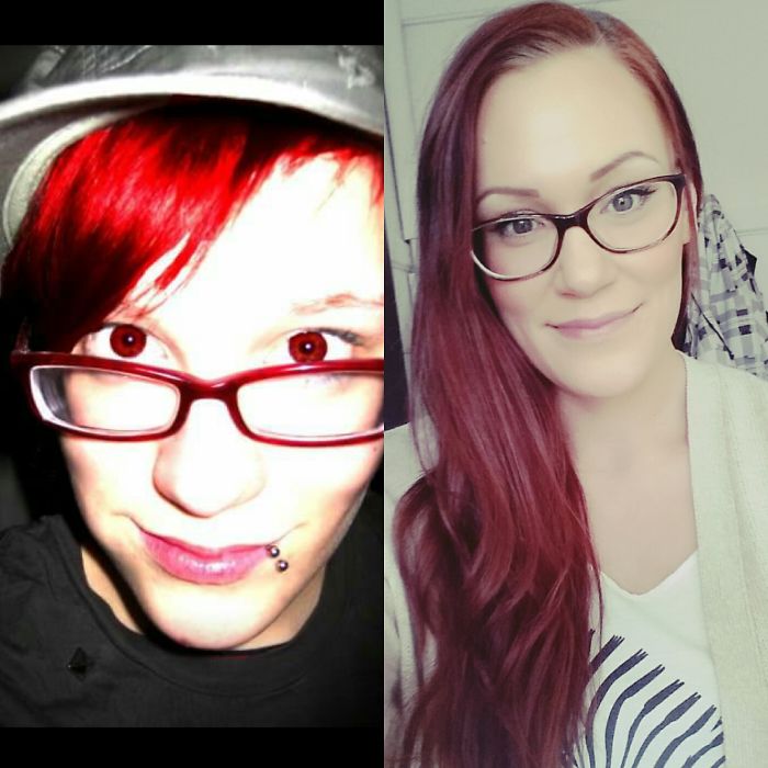 Used To Be A Tomboy/emo Struggling To Find Myself (and Clearly A Love For Red Hair And Eyes??) Now 10 Years Later At The Age Of 26 I'm Training To Be An Accountant (still Rocking The Red Hair) :d