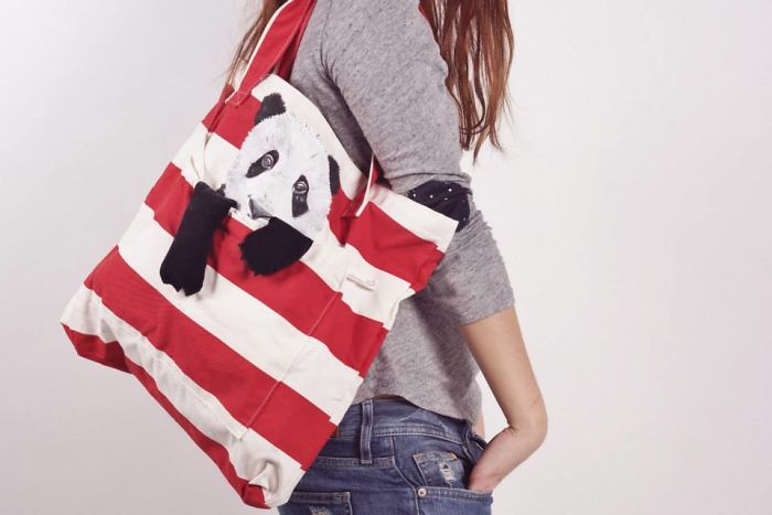 Forever Together! Hand Painted Shoulder Bags With Animals In A Pocket