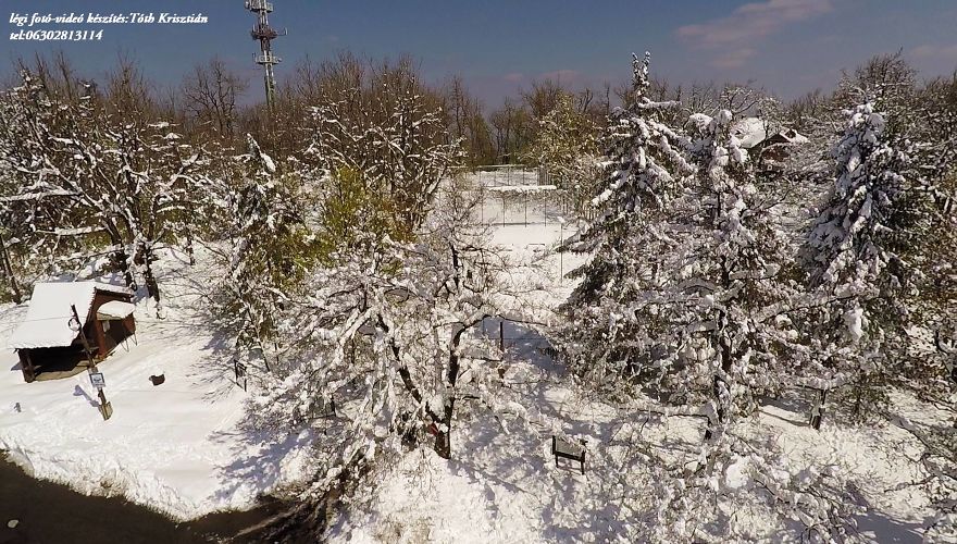 Hungary Dobog&oacute;kő April Snowfall !! 2017.04 21 (Aerial Photos)