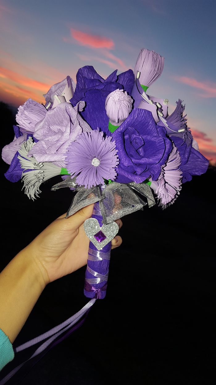 Mom Makes The Most Beautiful Bouquets Out Of Handmade Paper Flowers And Her Two Daughters Help Her Decorate Them