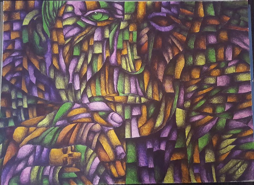 Pen And Highlighter Drawing