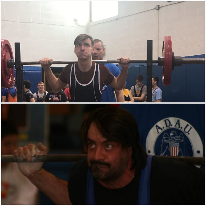 Father And Son - Dad Deceased Son 16 First Competitive Powerlifting Squat.💞
