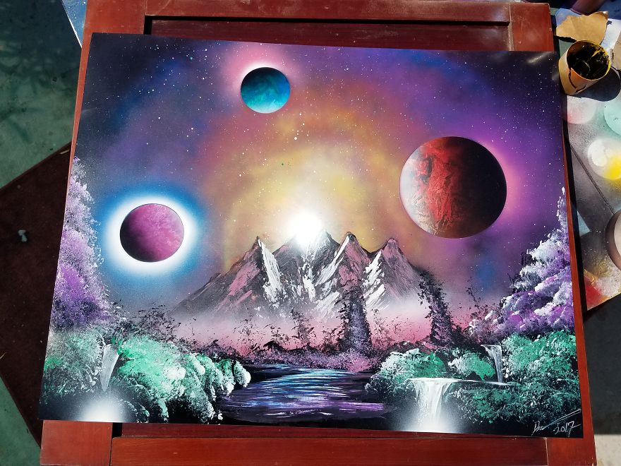 I Create These Artworks Using Spray Paint