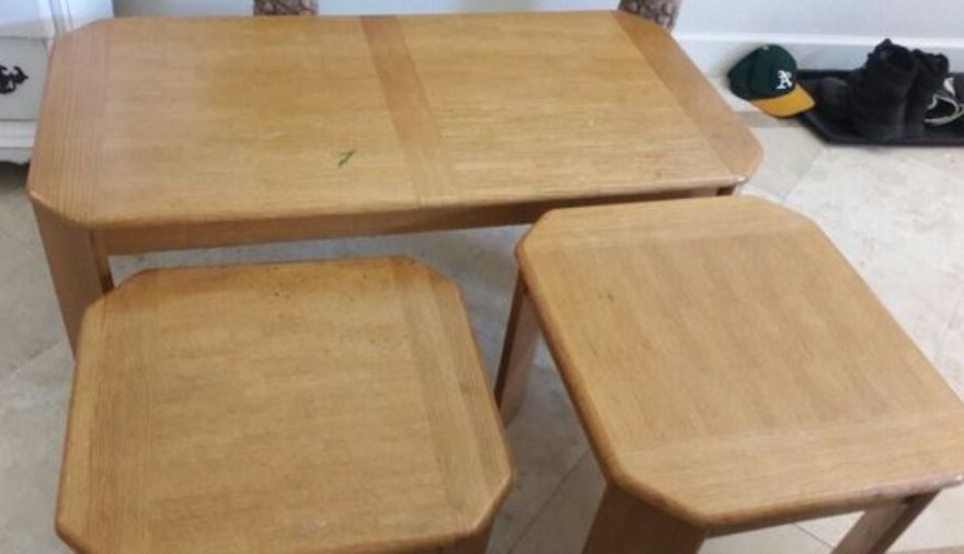 3 Piece Table Set Given New Life