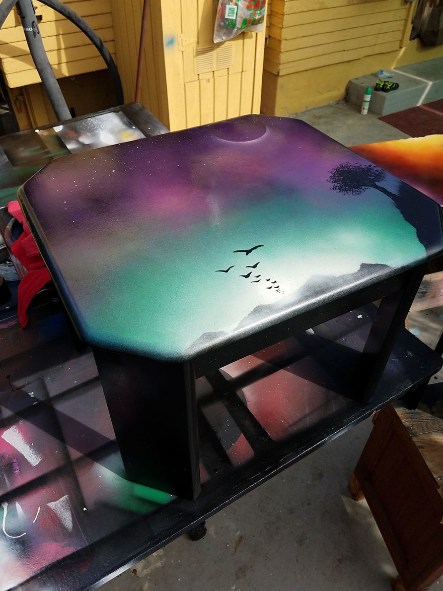 3 Piece Table Set Given New Life