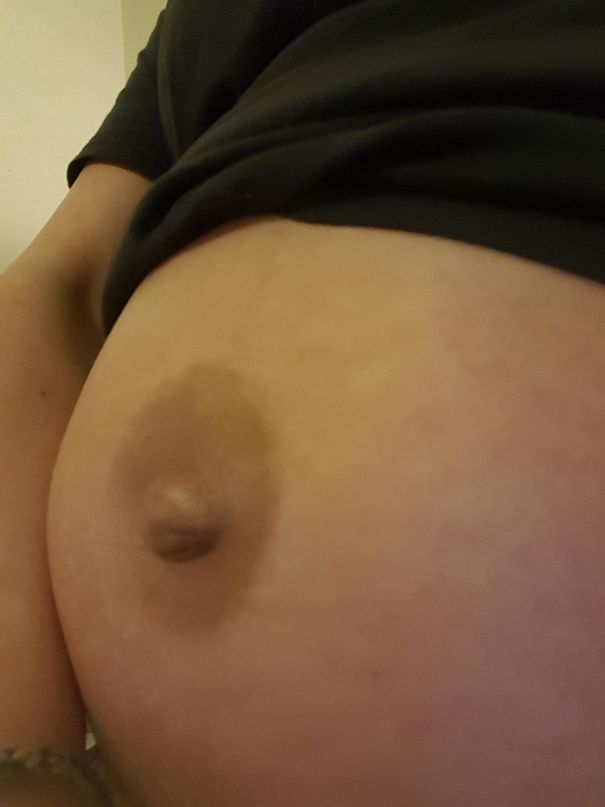 My Husband Told Me My Pregnant Belly Looked Like A Giant Boob. So I Put Makeup On It. He Was Right