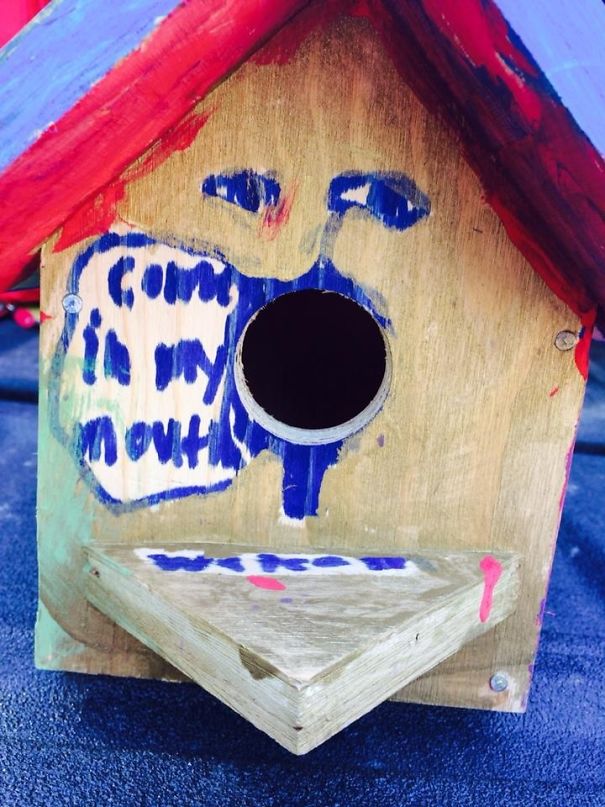 My Friend's Nephew Made This Birdhouse At Camp