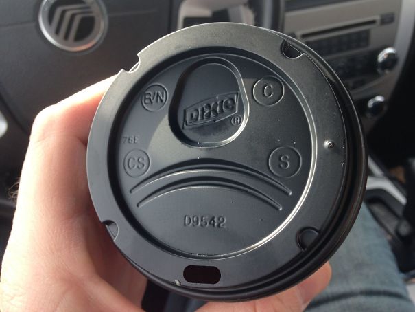 This Coffee Cup Lid Has A Space For Your Nose