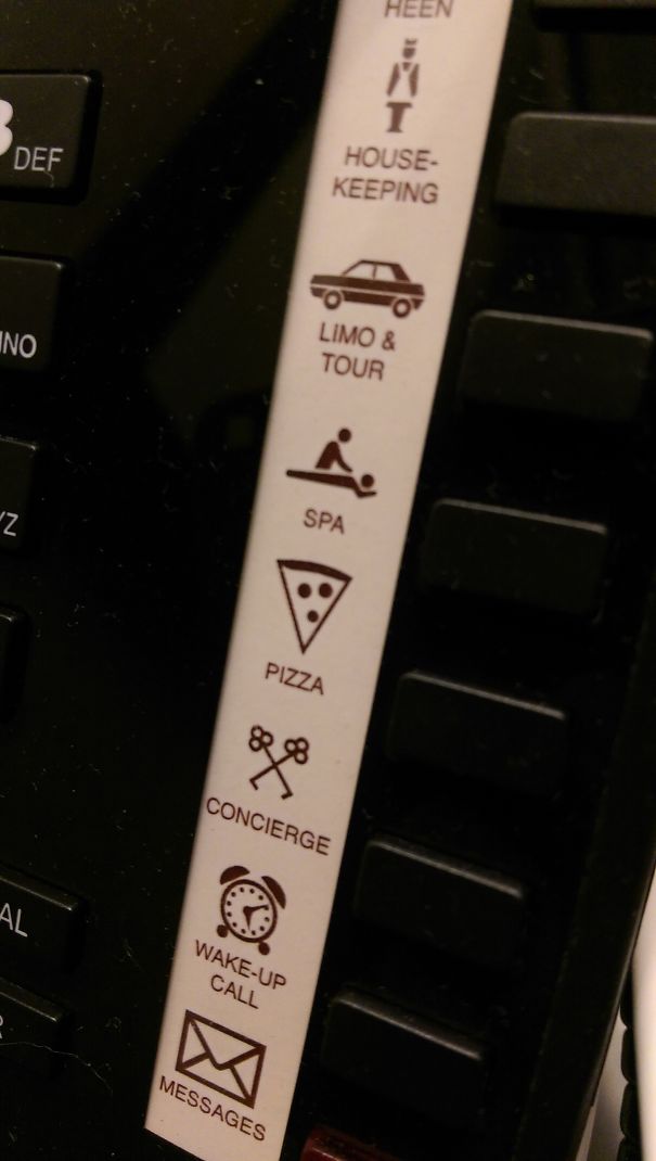My Hotel Room's Phone Has A Dedicated Pizza Button