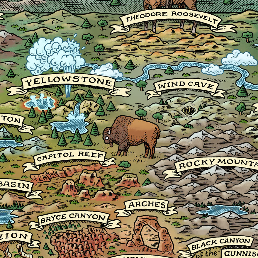 All 59 National Parks In One Crazy Map