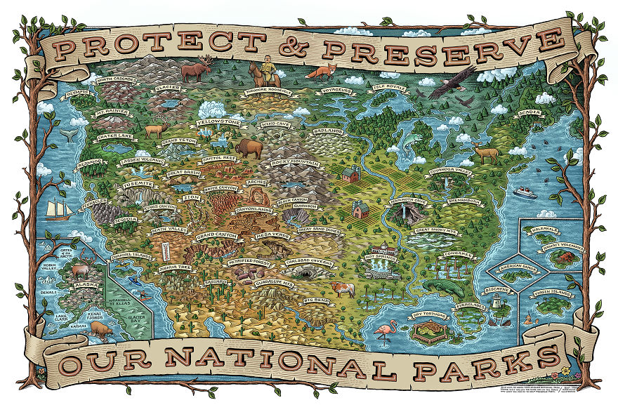 All 59 National Parks In One Crazy Map