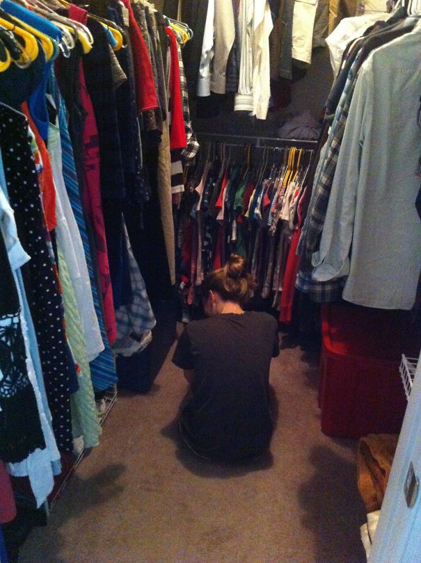 I Couldn't Find My Wife Until I Looked In Her Closet. I Said, "What Are You Doing?"... She Says, "I Have Nothing To Wear". First World Problems