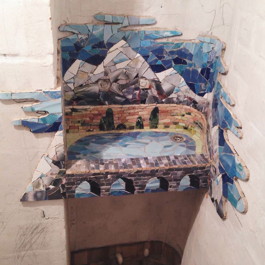 Mountain Sink: My Newest Mosaic For A Beauty Salon In Russia