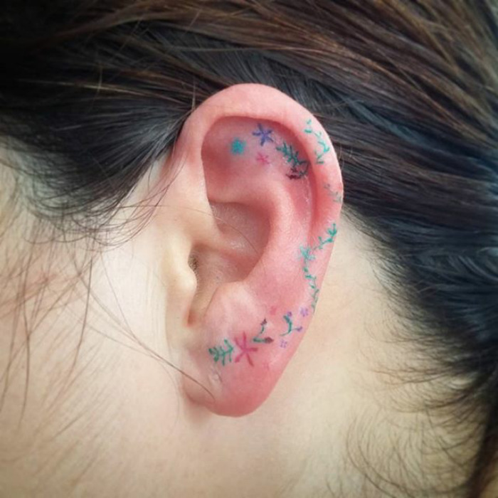 Helix Ear Tattoos