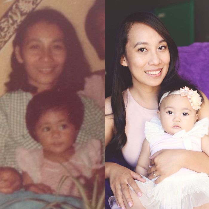 My Mom And My Older Sister On The Left, Me And My Daughter On The Right