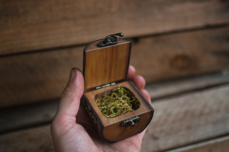 Natural Ring Boxes Made From Fallen Branches