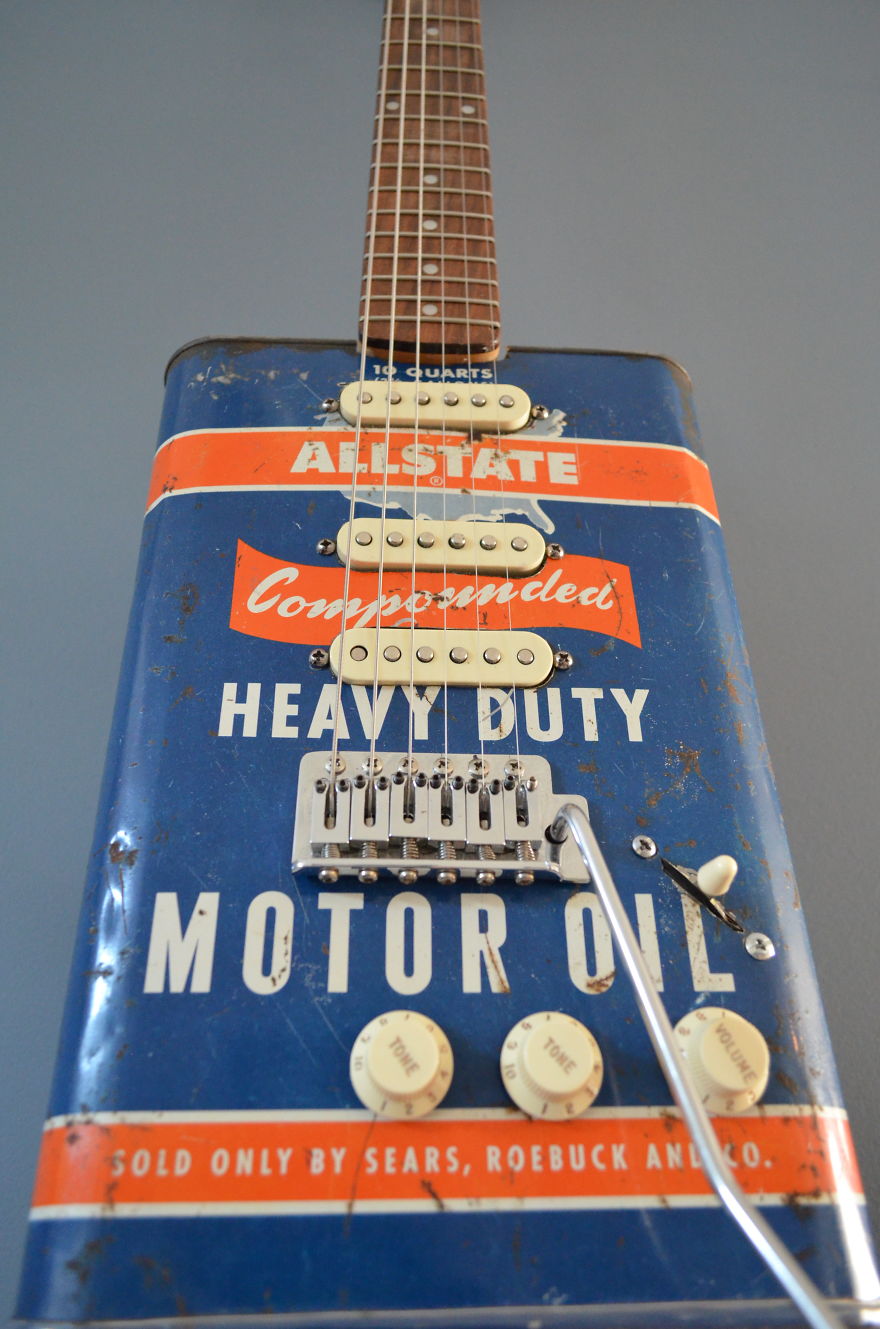 Making Guitars From Old Motor Oil Cans