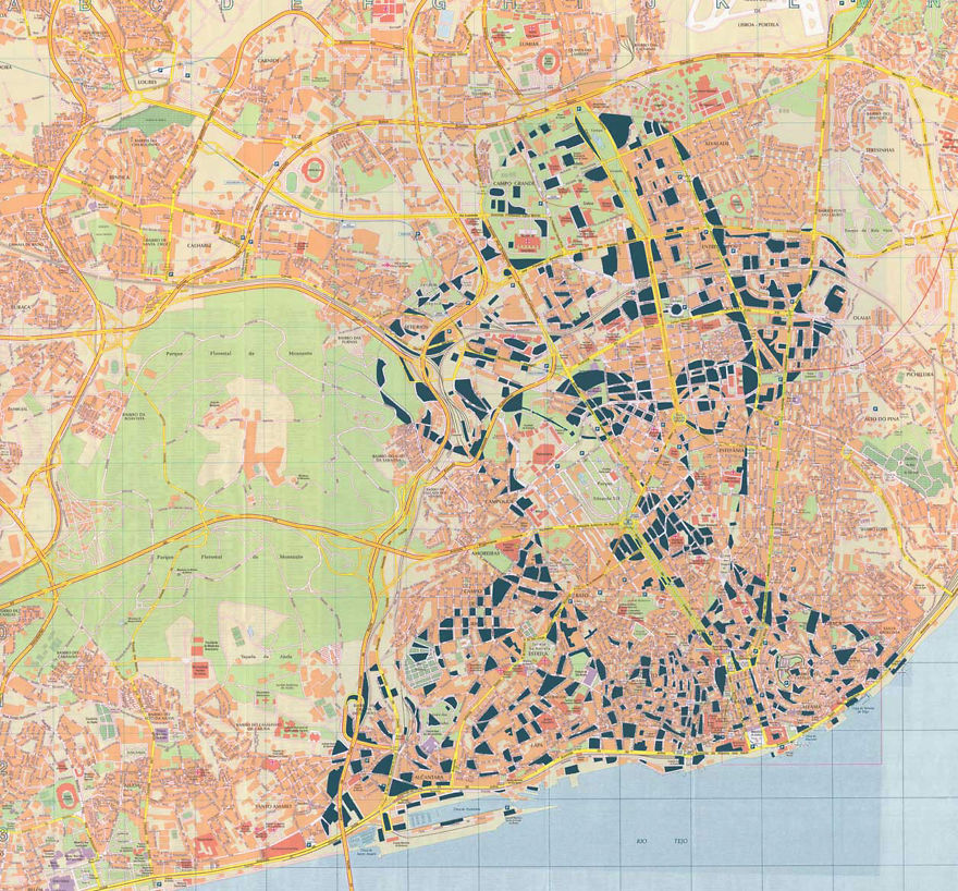 Fernando Pessoa / Lisbon / Paper Cut Map