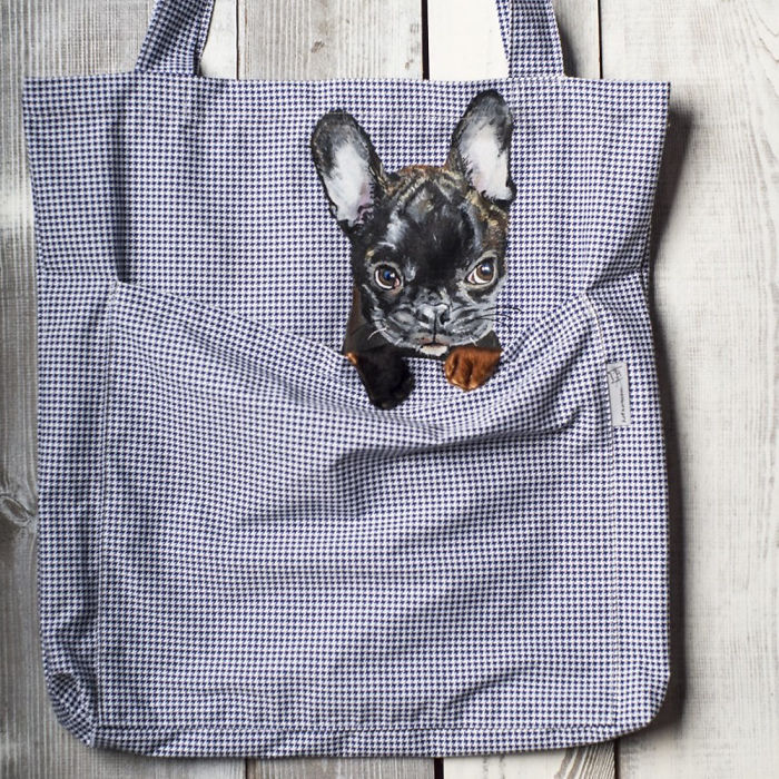 Hand Painted Shoulder Bags With Animals In A Pocket