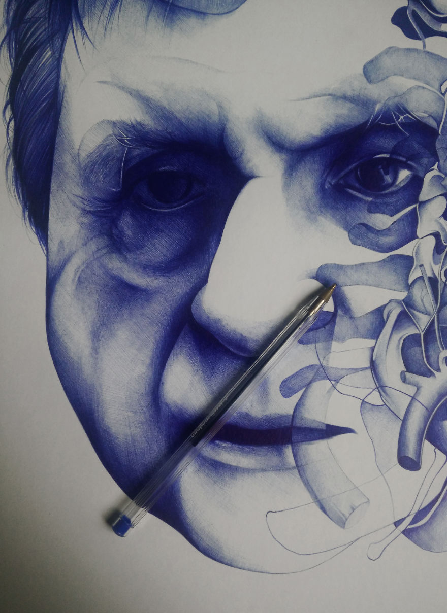 Ballpoint Pen Drawings That Take Me Up To 100 Hours To Create